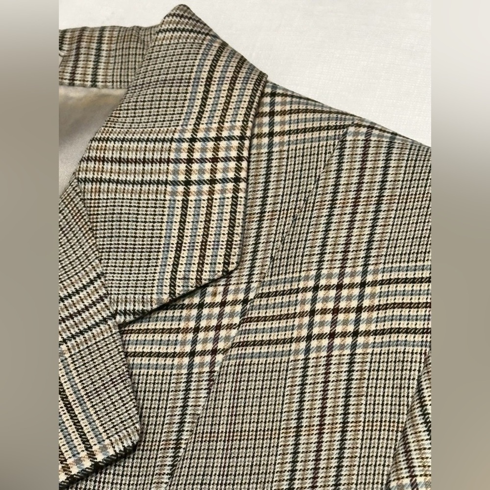 BURBERRYS LADIES 6 ITALY SKIRT SUIT SUPER 120’S EXTRAFINE WOOL TARTAN PLAID - Picture 2 of 16